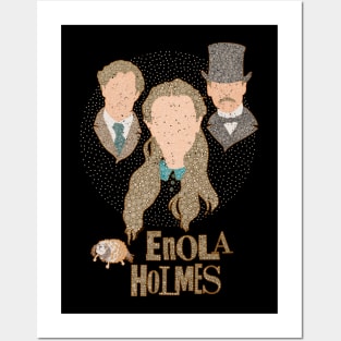 Enola Holmes Characters Minimalist Portraits Circle Design Posters and Art